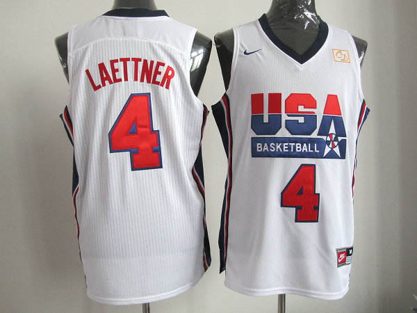  USA 1992 Olympic Dream Team One 4 Christian Laettner Retro Basketball Jersey